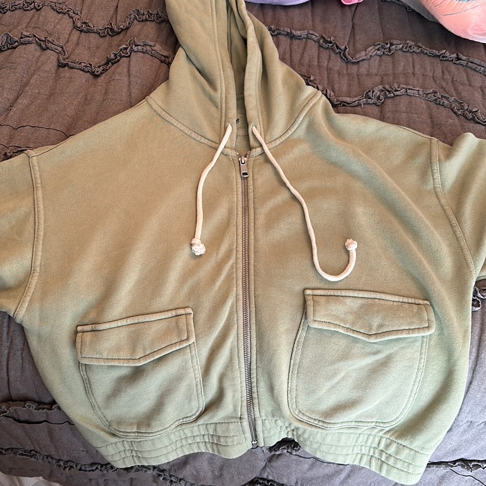 green aerie cropped jacket